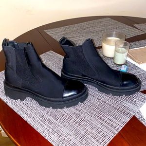 zara black slip on booties size 37 worn once